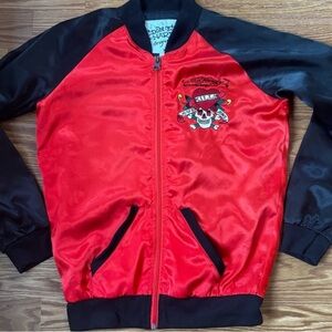 Ed Hardy Vintage Red Black Y2K Love Kills Slowly Jacket Size Child XL/Women's XS